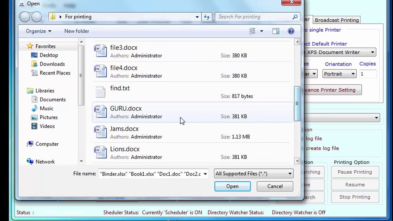 Broadcast batch printing