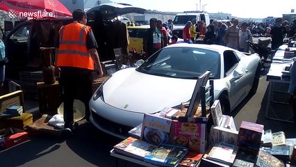 200,000k Ferrari gets stuck in Brighton car-boot sale