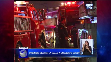 Incendio deja en la calle a un adulto mayor