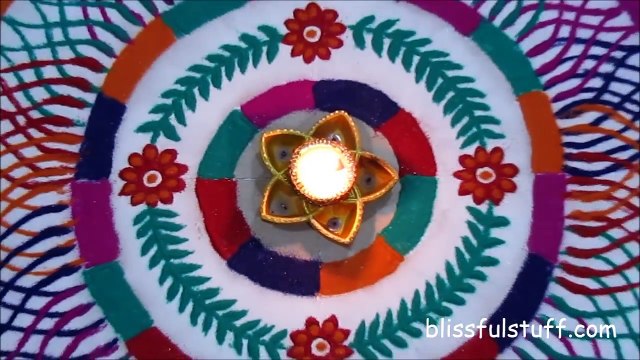 Unique Multicolored Rangoli Design / How to draw colorful rangoli / Diwali Special Rangoli Designs