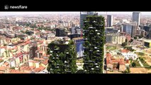 Stunning drone footage of Milan's Vertical Forest skyscrapers