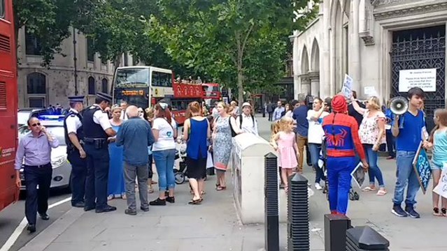 Protestors Gather in Support of Charlie Gard Outside the Supreme Court in London