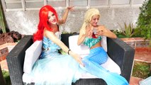 The Little Mermaid Frozen Elsa VS Ice Cream Poison Spiderman Turns into Baloon and Flies w