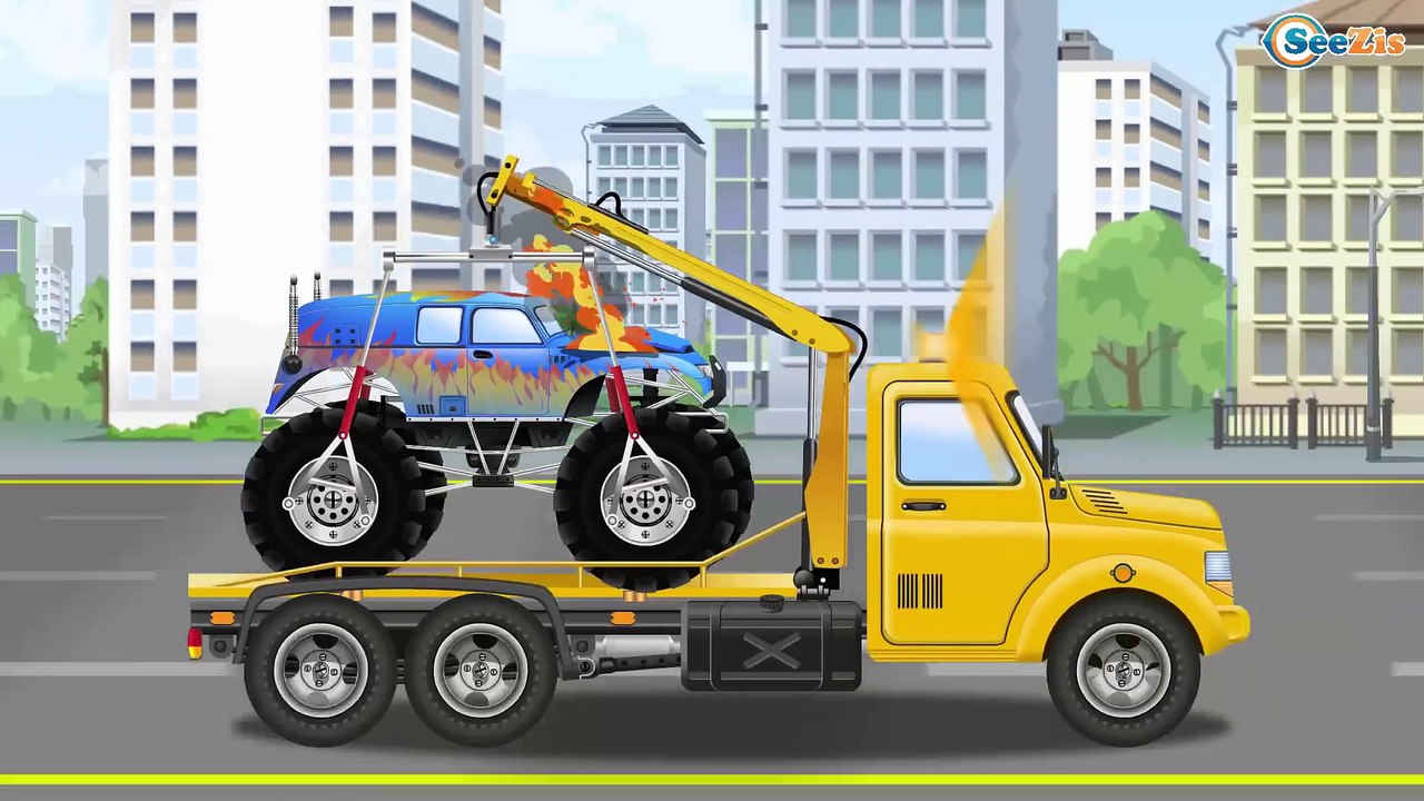 Monster Truck VS Real Truck - Video For Kids | Cartoon for children