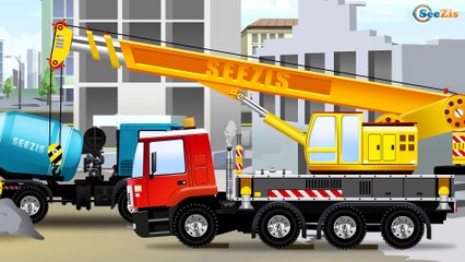 BIG Yellow Bulldozer digging with Excavator | Construction Trucks Cartoon for children