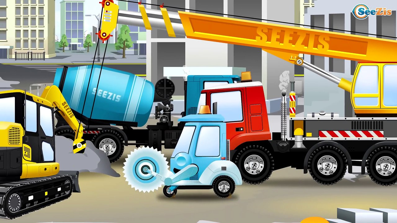 Cars for kids - The Yellow Crane - Kids Channel KC - Power Wheels PW