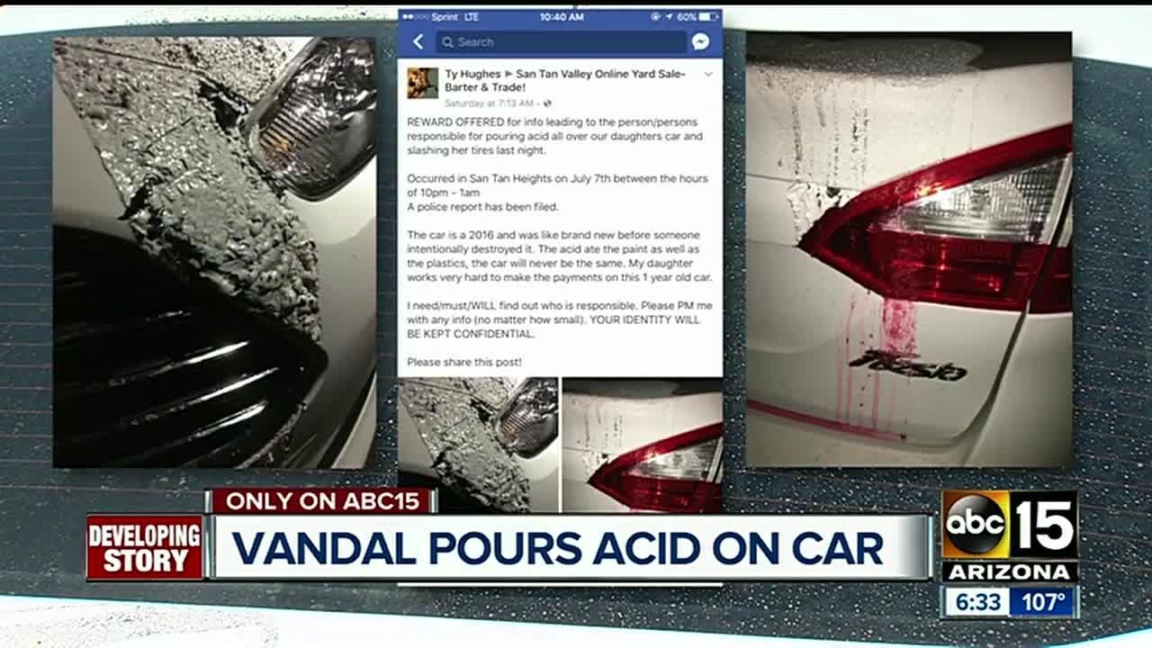 Man searching for person that dumped acid on hi...