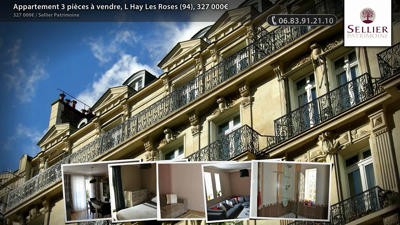 Appartement 3 pièces à vendre, L Hay Les Roses (94), 327 000€