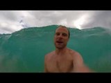 Unsuspecting Man Gets Hit by Big Wave in Hawaii