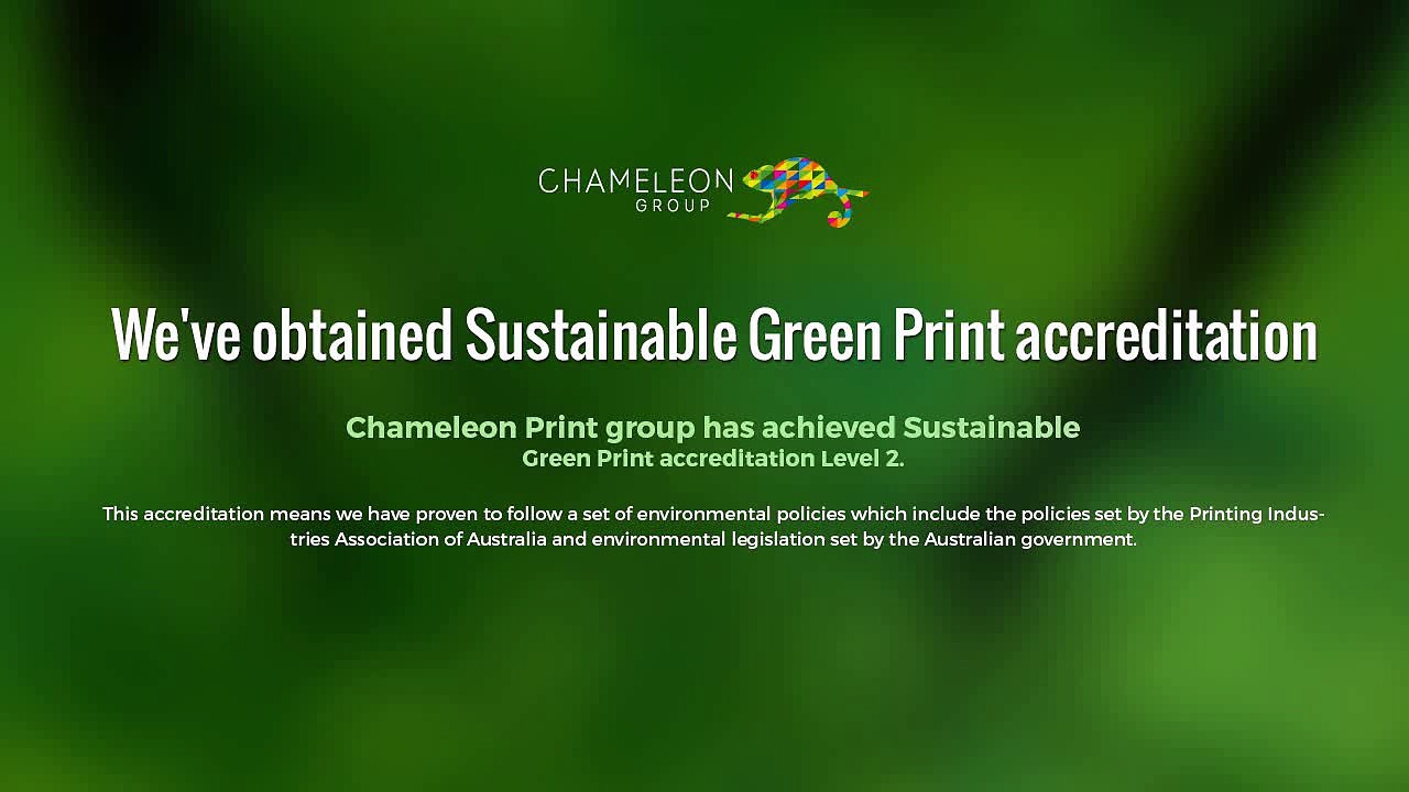 Sustainable Green Print accreditation - Chameleon Print group