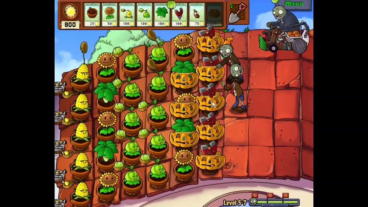 Plants vs Zombies | first walkthrough - Level 5 | Part 2/2