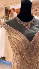 Mesmerizing Gold Mermaid gown designed and made at Diadem !