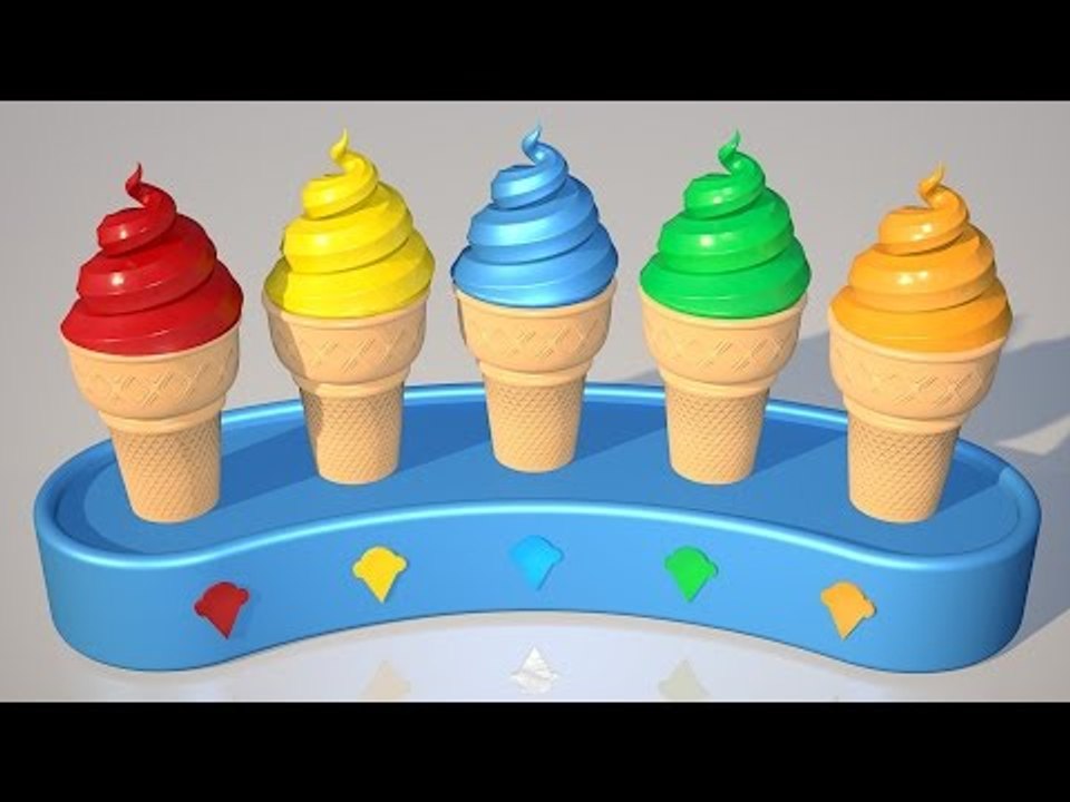 Learn Colors with 3D Soft Ice Cream for Children - Colours for Kids to Learn