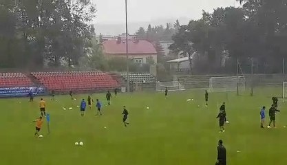 Δεν τους σταματά ούτε η  καταιγίδα -  ΑΕΚ - Κίελτσε 11.07.2017