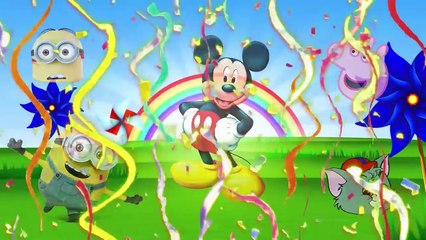 Wrong Head Learn Colors Mickey Mouse Peppa Pig Minion Tom Cat Finger Family ABCD Song