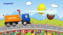 Dessin animé enfants Chocolat les couleurs des œufs pour enfants Apprendre un camion camions eau surprise