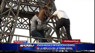 Por una Deuda de más de 100 mil pesos Joven Urbano intenta Suicidarse desde Réplica Torre Eiffel