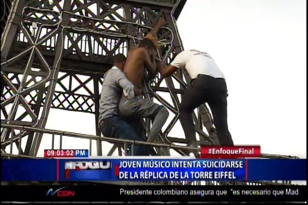 Por una Deuda de más de 100 mil pesos Joven Urbano intenta Suicidarse desde Réplica Torre Eiffel