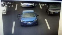 New driver leaves petrol station with petrol pump still in car