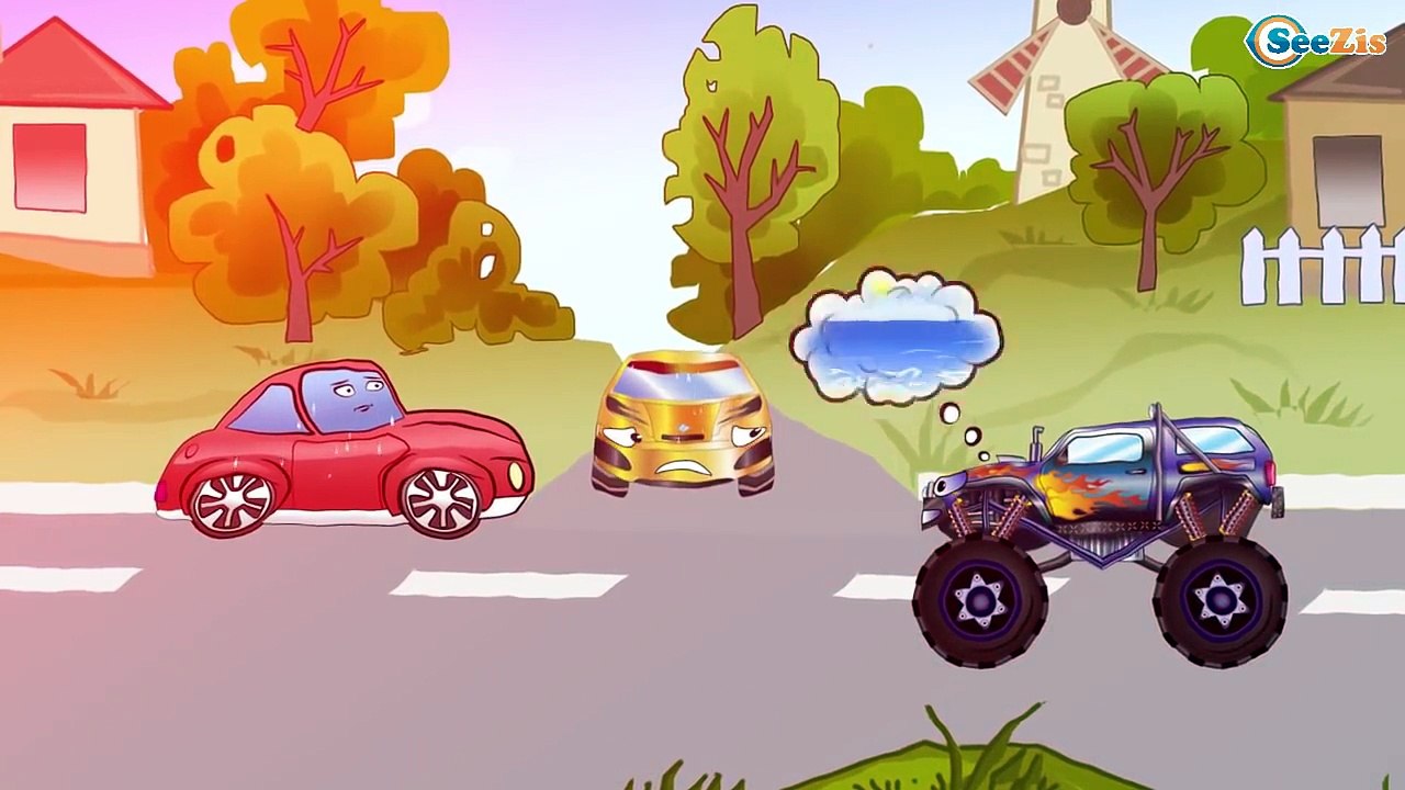 ✔ Monster Truck, Coches de carreras. Caricatura...