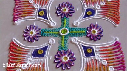Easy 6 by 6 dots rangoli Creative rangoli designs by Poonam Borkar