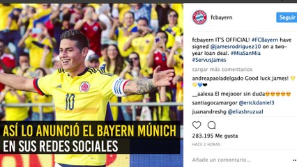 ¡Es oficial! James Rodríguez es el nuevo jugador del Bayern Múnich