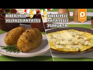 Biberiyeli Yelpaze Patates ve Biberiyeli Patatesli Omlet Tarifi