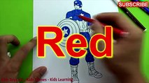 América Capitán para colorear colores para Niños Aprender páginas hombre araña Vs ♥