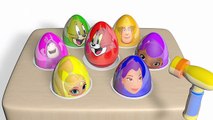 Learn Colors Surprise Eggs Tom and Jerry Fireman Sam Oddbods Doc McStuffins  Shimmer & Shine Belle