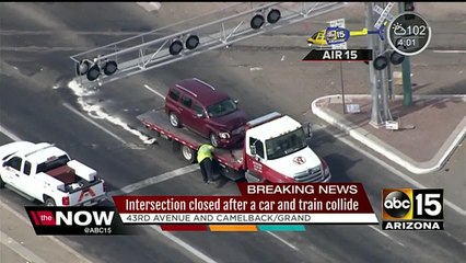 Car crashes into train in Phoenix
