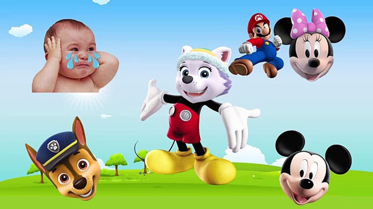 Wrong Heads Rocky Paw Patrol Mickey Mouse Minnie Mouse Finger Family Nursery Rhymes Song For Kids