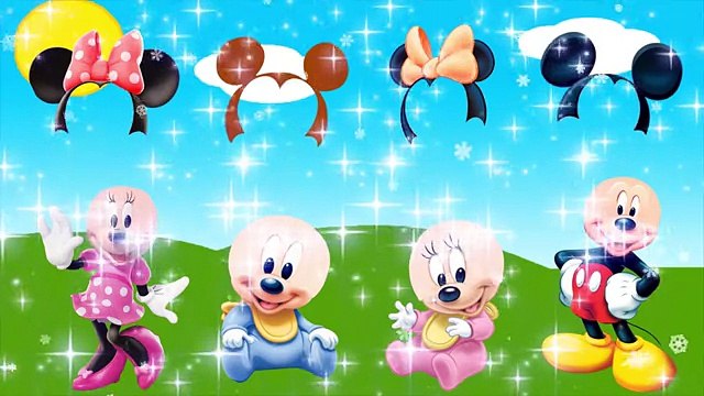 Mickey Mouse & Minnie Mouse Wrong Hairs Fidget Spinners Baby Lear Color Finger Family Song for Kids