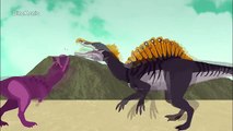 Dinosaurs Cartoons Battles Spinosaurus vs Carnotaurus. Динозавры Мультфильм DinoMania