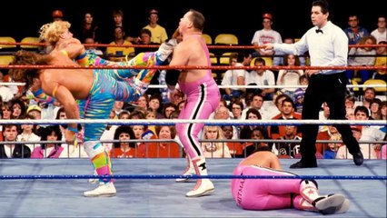 Shawn Michaels Shoots on the Top Rope Breaking While Wrestling Hart Foundation