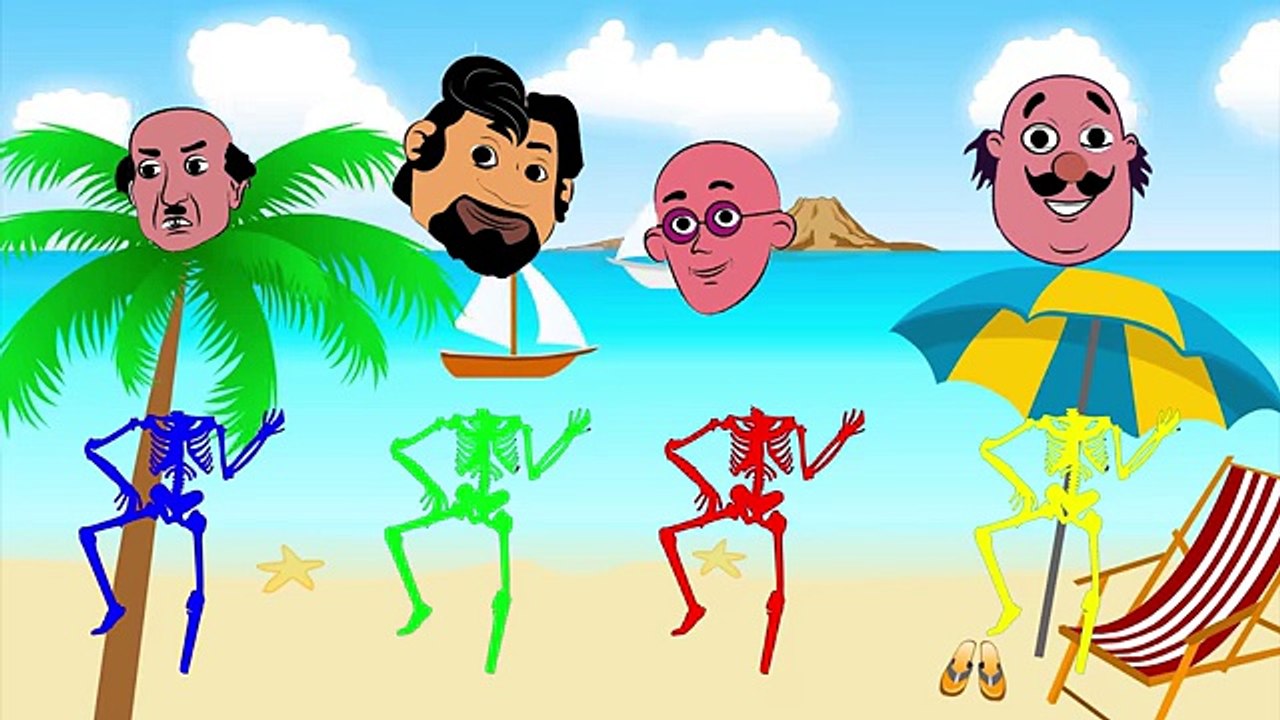 Learn Colors Wrong Heads Skeleton Motu Patlu in Hindi Troll Ghasitaram For Children Finger Family