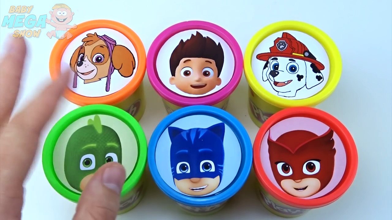 Сups Stacking Toys Play Doh Clay Paw Patrol Pj Masks Disney Rainbow Learn Colors in Englis