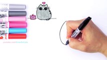 How to Draw Christmas Holiday Pusheen Cat step by step Easy and Cute