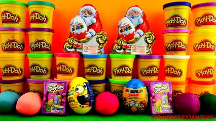 Download Video: Des œufs jouer Bob léponge jouet Doh surprise shopkins santa kinder surprise tmnt strawberryjamtoys