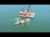 Portions of Sunken Barge Raised From San Francisco Bay