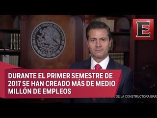 EPN destaca creación de empleos en 2017