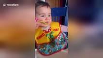 Baby finds apples way too sour