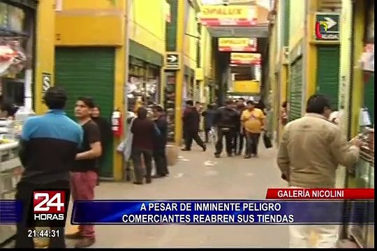 Incendio en galería Nicolini: comerciantes reabren sus locales pese a inminente peligro