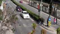 Yola fırlayan çocuğa otomobil böyle çarptı