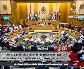 شاهد.. مندوب قطر لدى الجامعة العربية يتعرض لموقف محرج على الهواء