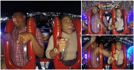 Rapaz perde a vergonha e perante a namorada chama várias pela mãe durante disparo no Slingshot