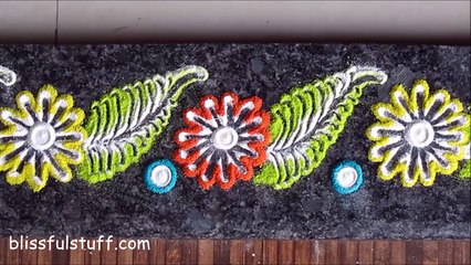 Easy border rangoli / Creative rangoli designs by Poonam Borkar