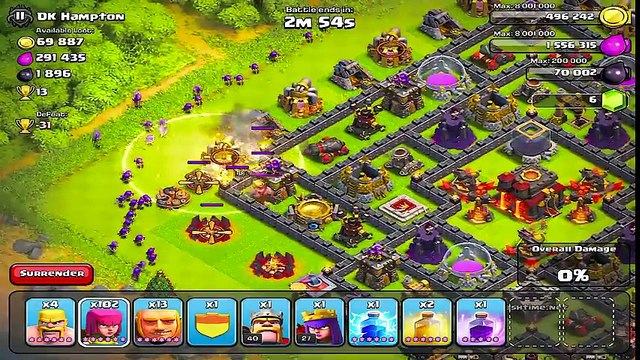 Clash of clans - Giants & Archer attack strategy ( Garcher)