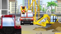 Learn with Color Tractor & JCB Excavator Kids Car Cartoon Real Diggers for children