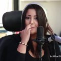 Beautiful arab girl sings a song