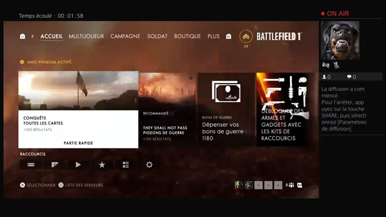 Diffusion PS4 en direct de LAS-13M